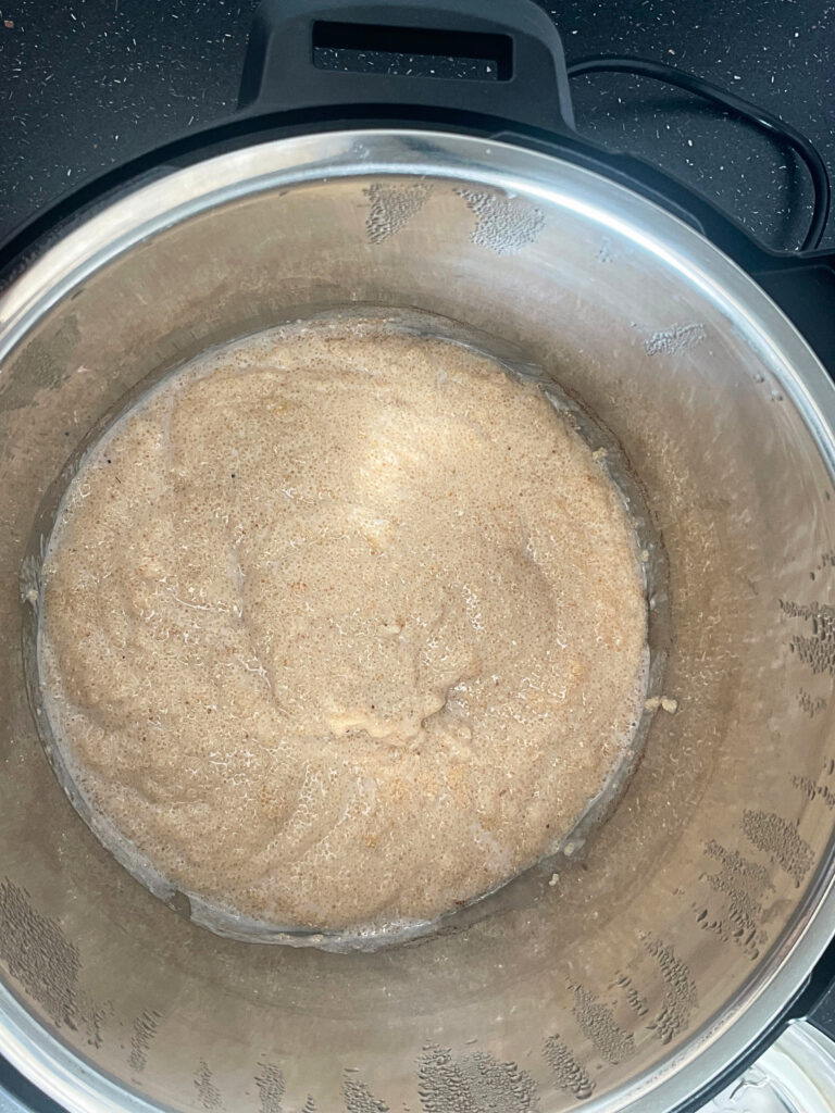 Amaranth porridge in Instant Pot after being cooked