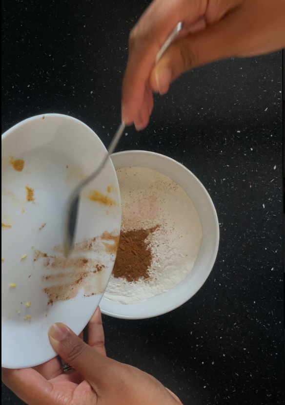 Adding salt and sweet cinnamon to self raising flour